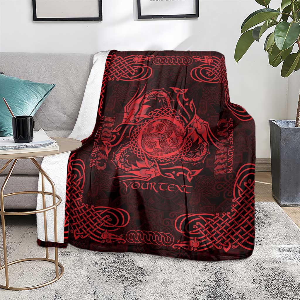 Personalized Montgomeryshire Sir Drefaldwyn Blanket Red Water Triskele Celtic-inspired - Wonder Print Shop