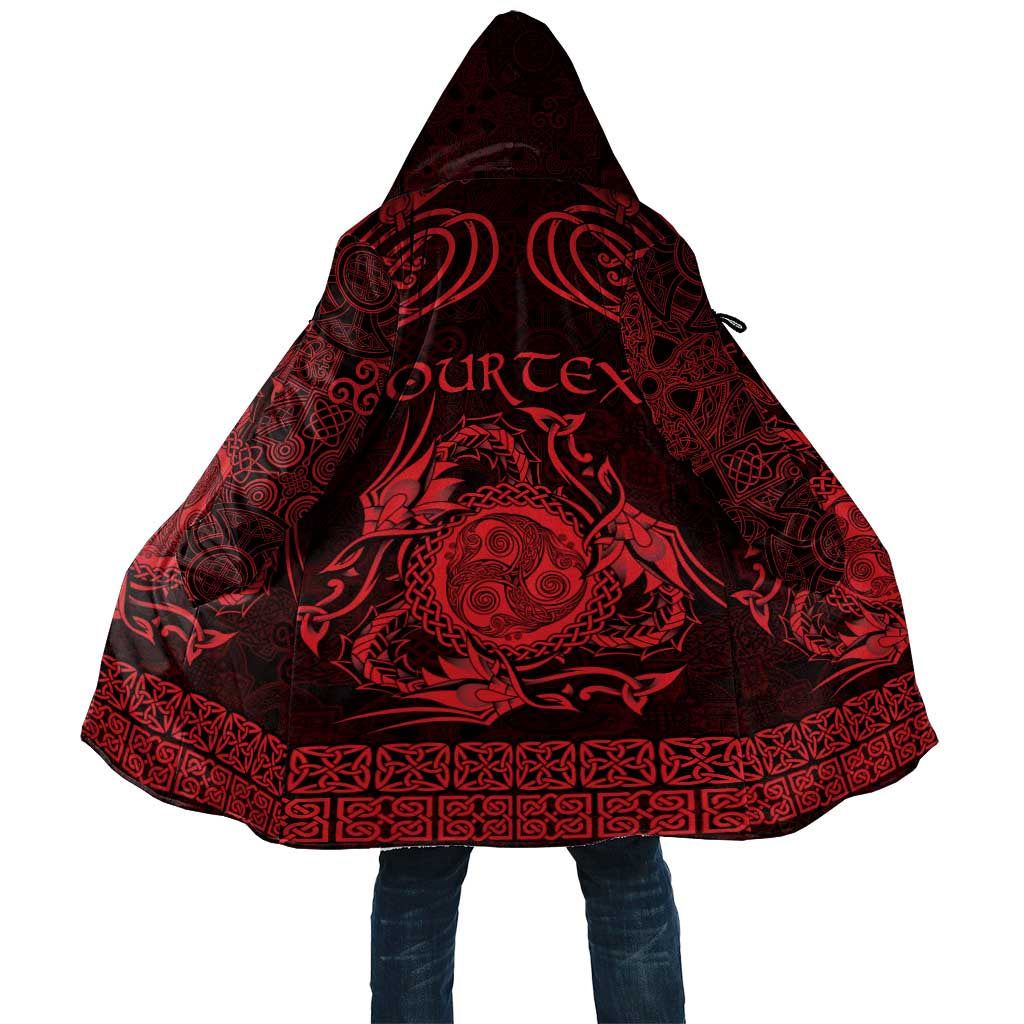 Personalized Montgomeryshire Sir Drefaldwyn Cloak Red Water Triskele Celtic-inspired - Wonder Print Shop