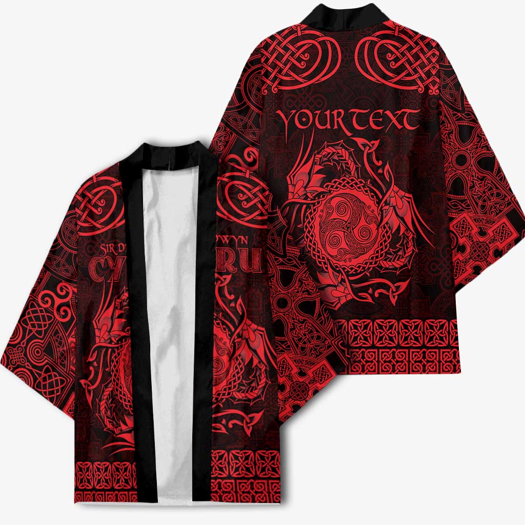 Personalized Montgomeryshire Sir Drefaldwyn Kimono Red Water Triskele Celtic-inspired - Wonder Print Shop