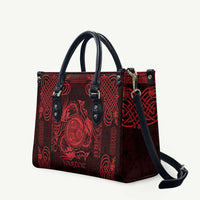 Personalized Montgomeryshire Sir Drefaldwyn Leather Bag Red Water Triskele Celtic-inspired - Wonder Print Shop