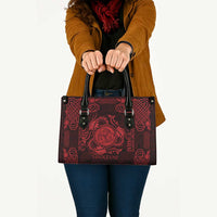 Personalized Montgomeryshire Sir Drefaldwyn Leather Bag Red Water Triskele Celtic-inspired - Wonder Print Shop