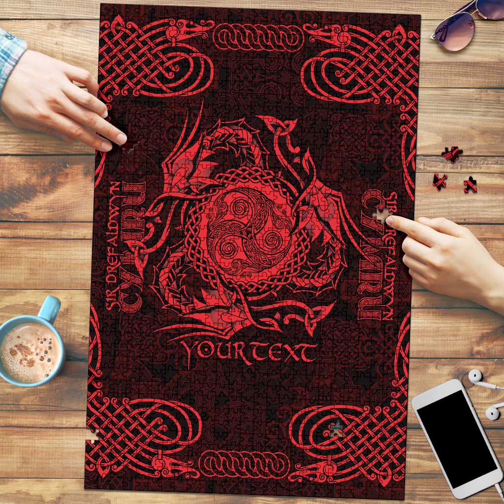 Personalized Montgomeryshire Sir Drefaldwyn Puzzle Red Water Triskele Celtic-inspired - Wonder Print Shop
