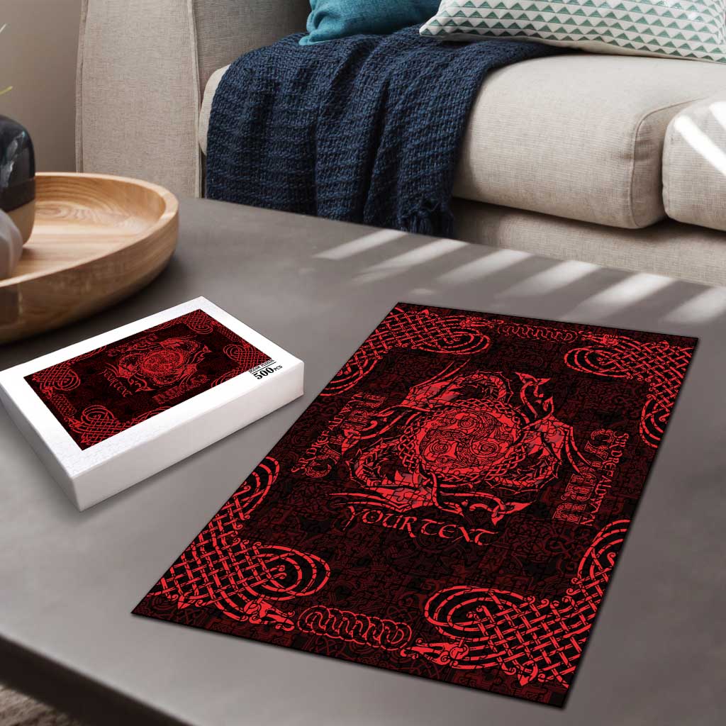 Personalized Montgomeryshire Sir Drefaldwyn Puzzle Red Water Triskele Celtic-inspired - Wonder Print Shop