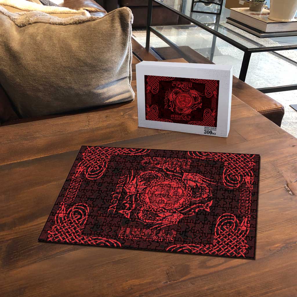 Personalized Montgomeryshire Sir Drefaldwyn Puzzle Red Water Triskele Celtic-inspired - Wonder Print Shop