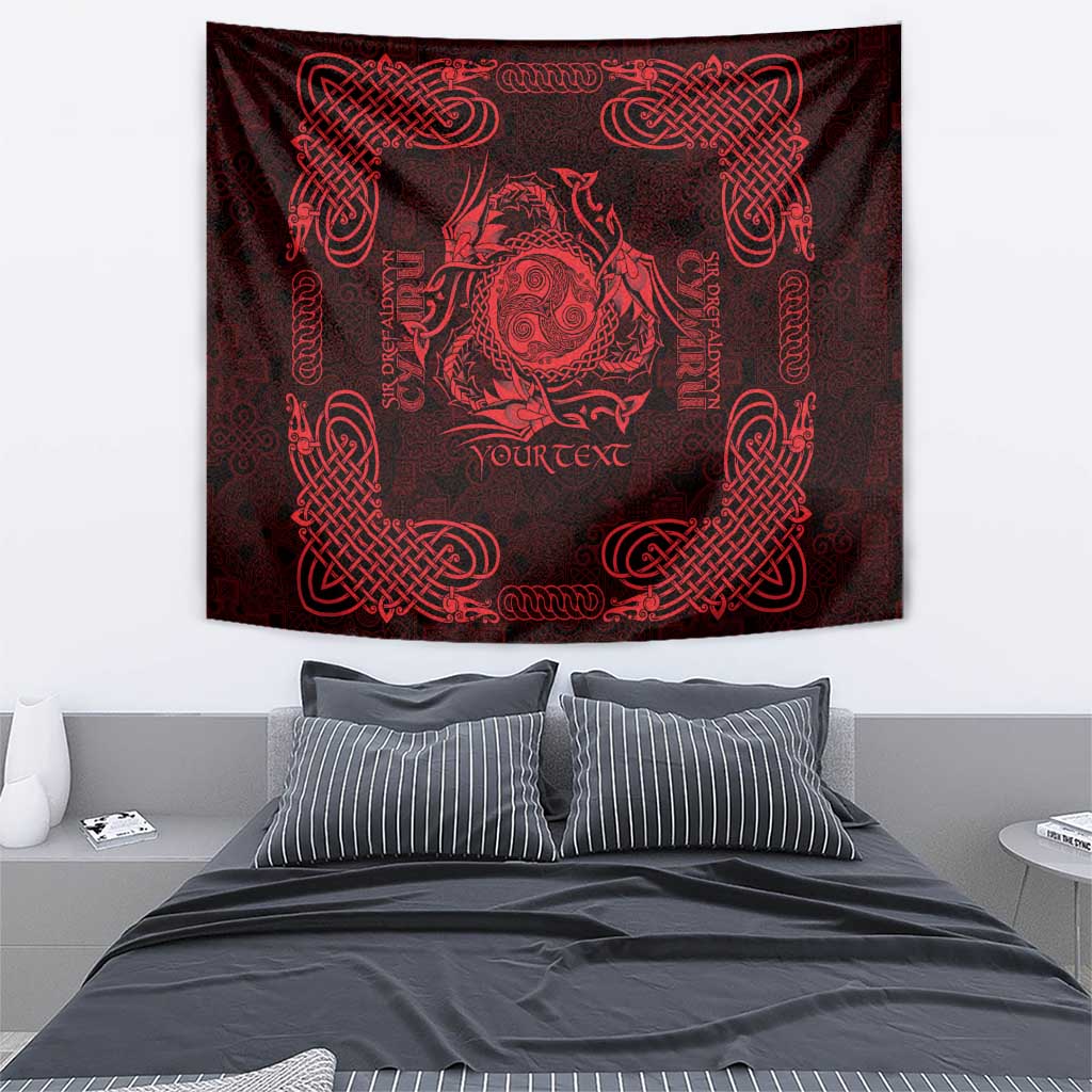 Personalized Montgomeryshire Sir Drefaldwyn Tapestry Red Water Triskele Celtic-inspired - Wonder Print Shop