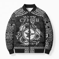 Personalized Pembrokeshire Sir Benfro Bomber Puffer Jacket Black Puffin Celtic-inspired - Wonder Print Shop