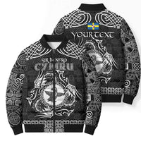 Personalized Pembrokeshire Sir Benfro Bomber Puffer Jacket Black Puffin Celtic-inspired - Wonder Print Shop