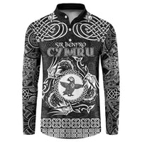 Personalized Pembrokeshire Sir Benfro Button Sweatshirt Black Puffin Celtic-inspired - Wonder Print Shop
