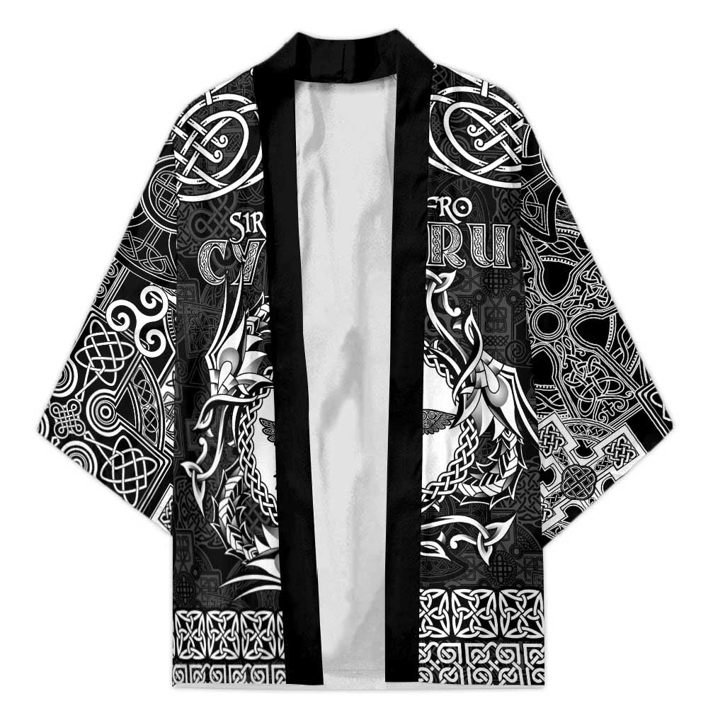Personalized Pembrokeshire Sir Benfro Kimono Black Puffin Celtic-inspired - Wonder Print Shop