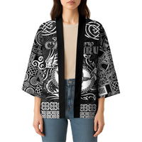Personalized Pembrokeshire Sir Benfro Kimono Black Puffin Celtic-inspired - Wonder Print Shop