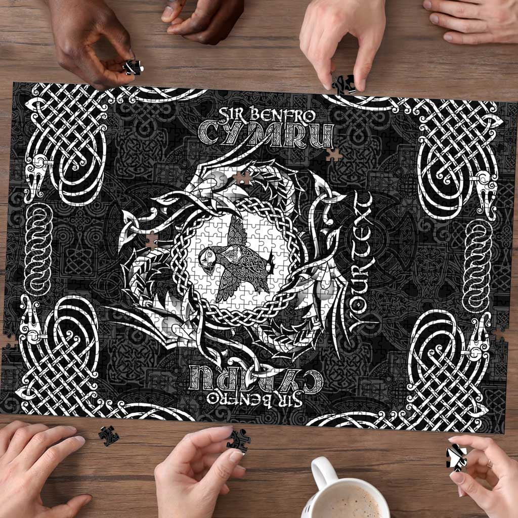 Personalized Pembrokeshire Sir Benfro Puzzle Black Puffin Celtic-inspired - Wonder Print Shop