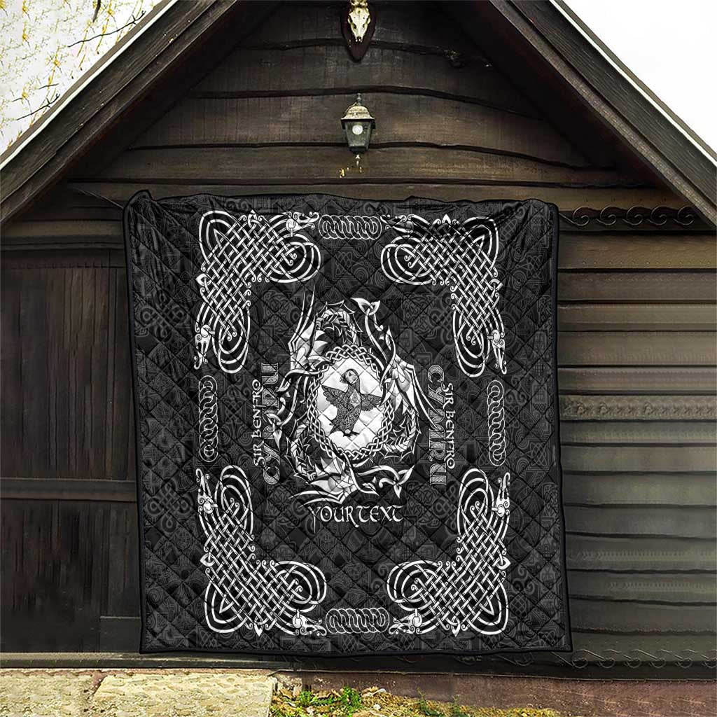 Personalized Pembrokeshire Sir Benfro Quilt Black Puffin Celtic-inspired - Wonder Print Shop