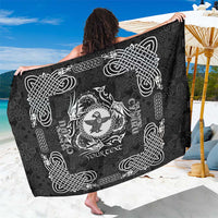 Personalized Pembrokeshire Sir Benfro Sarong Black Puffin Celtic-inspired - Wonder Print Shop