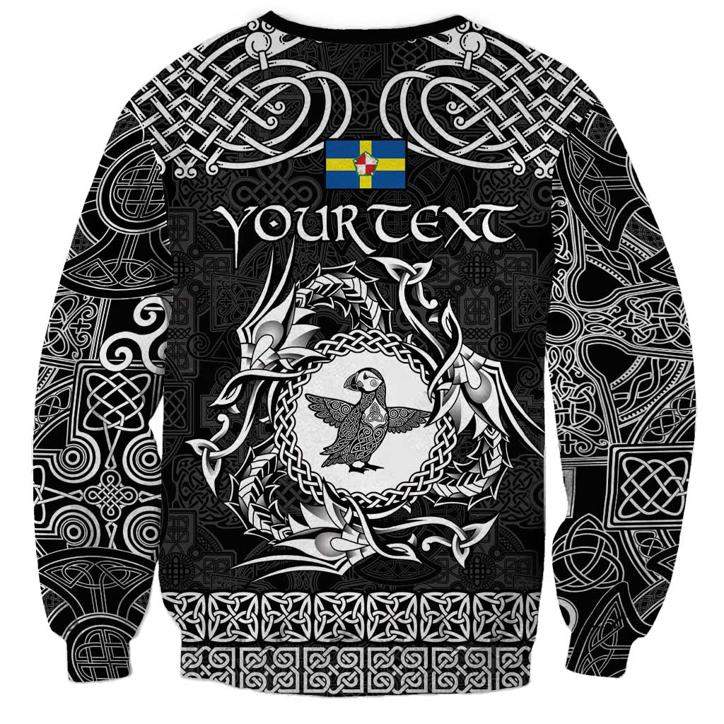 Personalized Pembrokeshire Sir Benfro Sweatshirt Black Puffin Celtic-inspired - Wonder Print Shop