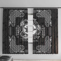 Personalized Pembrokeshire Sir Benfro Window Curtain Black Puffin Celtic-inspired - Wonder Print Shop