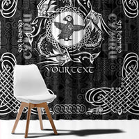 Personalized Pembrokeshire Sir Benfro Window Curtain Black Puffin Celtic-inspired - Wonder Print Shop