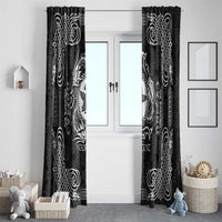 Personalized Pembrokeshire Sir Benfro Window Curtain Black Puffin Celtic-inspired - Wonder Print Shop