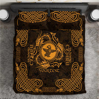 Personalized Pembrokeshire Sir Benfro Bedding Set Gold Puffin Celtic-inspired - Wonder Print Shop
