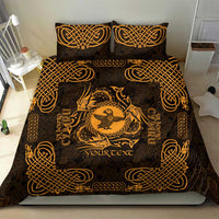 Personalized Pembrokeshire Sir Benfro Bedding Set Gold Puffin Celtic-inspired - Wonder Print Shop