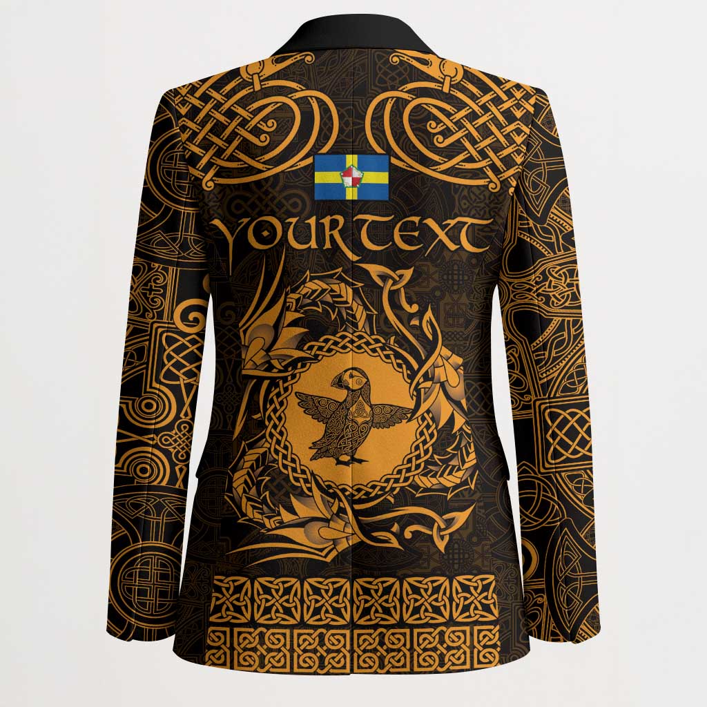 Personalized Pembrokeshire Sir Benfro Blazer Gold Puffin Celtic-inspired - Wonder Print Shop