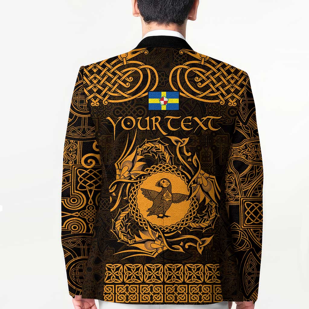 Personalized Pembrokeshire Sir Benfro Blazer Gold Puffin Celtic-inspired - Wonder Print Shop