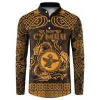 Personalized Pembrokeshire Sir Benfro Button Sweatshirt Gold Puffin Celtic-inspired - Wonder Print Shop