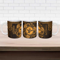 Personalized Pembrokeshire Sir Benfro Ceramic Mug Gold Puffin Celtic-inspired - Wonder Print Shop