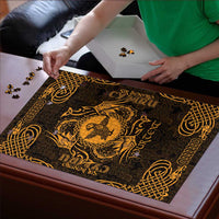 Personalized Pembrokeshire Sir Benfro Puzzle Gold Puffin Celtic-inspired - Wonder Print Shop