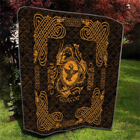 Personalized Pembrokeshire Sir Benfro Quilt Gold Puffin Celtic-inspired - Wonder Print Shop