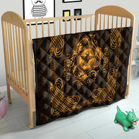 Personalized Pembrokeshire Sir Benfro Quilt Gold Puffin Celtic-inspired - Wonder Print Shop