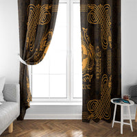 Personalized Pembrokeshire Sir Benfro Window Curtain Gold Puffin Celtic-inspired - Wonder Print Shop