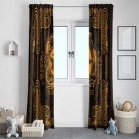 Personalized Pembrokeshire Sir Benfro Window Curtain Gold Puffin Celtic-inspired - Wonder Print Shop