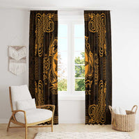Personalized Pembrokeshire Sir Benfro Window Curtain Gold Puffin Celtic-inspired - Wonder Print Shop