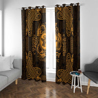 Personalized Pembrokeshire Sir Benfro Window Curtain Gold Puffin Celtic-inspired - Wonder Print Shop