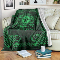 Personalized Pembrokeshire Sir Benfro Blanket Green Puffin Celtic-inspired - Wonder Print Shop