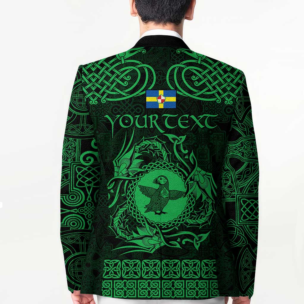 Personalized Pembrokeshire Sir Benfro Blazer Green Puffin Celtic-inspired - Wonder Print Shop
