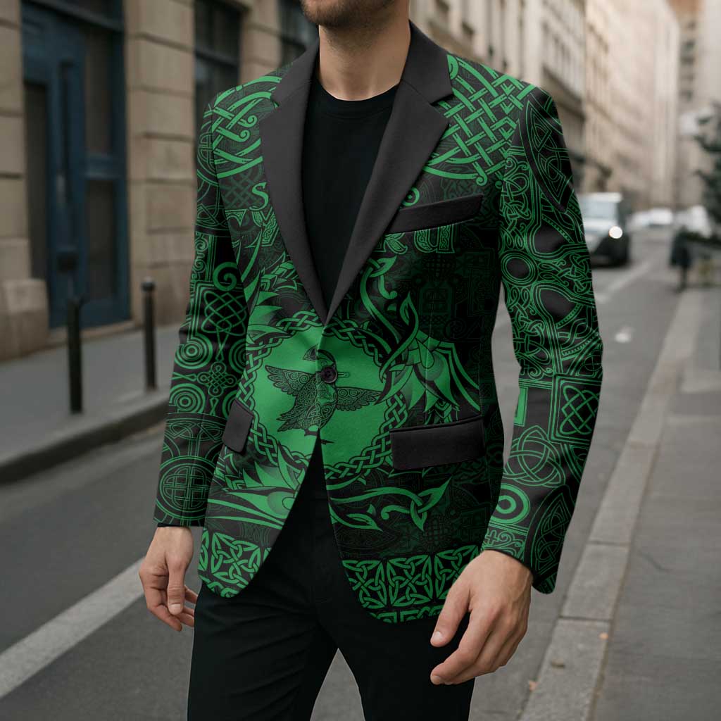 Personalized Pembrokeshire Sir Benfro Blazer Green Puffin Celtic-inspired - Wonder Print Shop