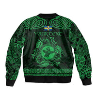 Personalized Pembrokeshire Sir Benfro Bomber Jacket Green Puffin Celtic-inspired - Wonder Print Shop