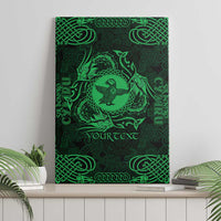Personalized Pembrokeshire Sir Benfro Canvas Wall Art Green Puffin Celtic-inspired - Wonder Print Shop