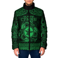 Personalized Pembrokeshire Sir Benfro Padded Jacket Green Puffin Celtic-inspired - Wonder Print Shop