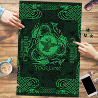Personalized Pembrokeshire Sir Benfro Puzzle Green Puffin Celtic-inspired - Wonder Print Shop
