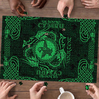 Personalized Pembrokeshire Sir Benfro Puzzle Green Puffin Celtic-inspired - Wonder Print Shop