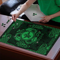 Personalized Pembrokeshire Sir Benfro Puzzle Green Puffin Celtic-inspired - Wonder Print Shop