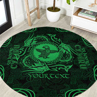 Personalized Pembrokeshire Sir Benfro Round Carpet Green Puffin Celtic-inspired - Wonder Print Shop
