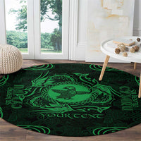 Personalized Pembrokeshire Sir Benfro Round Carpet Green Puffin Celtic-inspired - Wonder Print Shop