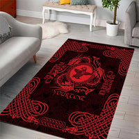 Personalized Pembrokeshire Sir Benfro Area Rug Red Puffin Celtic-inspired - Wonder Print Shop