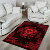 Personalized Pembrokeshire Sir Benfro Area Rug Red Puffin Celtic-inspired - Wonder Print Shop