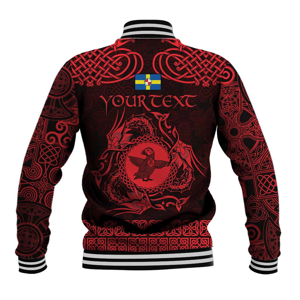 Personalized Pembrokeshire Sir Benfro Baseball Jacket Red Puffin Celtic-inspired - Wonder Print Shop