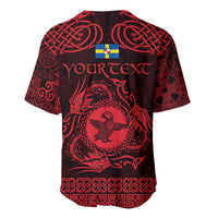Personalized Pembrokeshire Sir Benfro Baseball Jersey Red Puffin Celtic-inspired - Wonder Print Shop