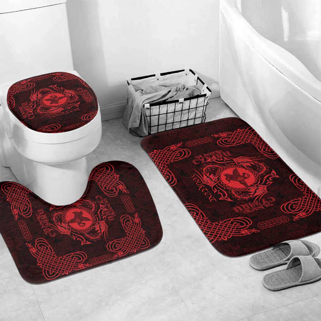 Personalized Pembrokeshire Sir Benfro Bathroom Set Red Puffin Celtic-inspired - Wonder Print Shop
